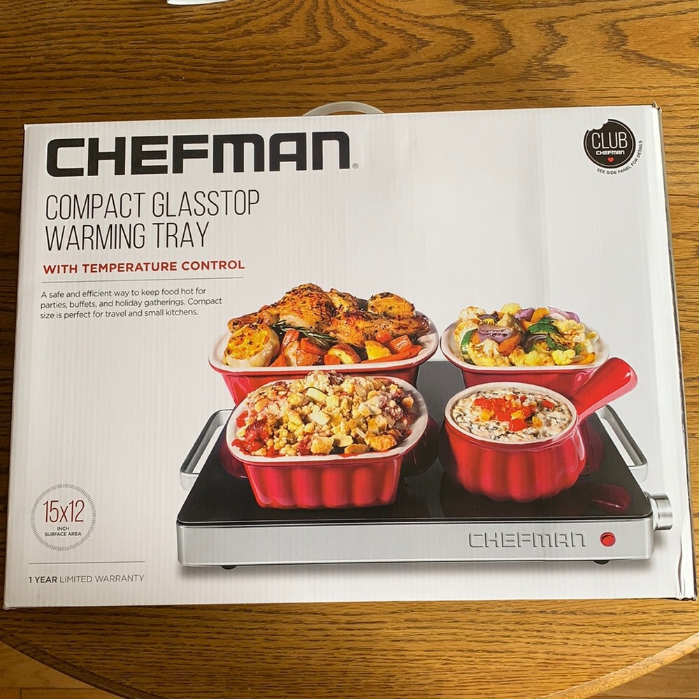 Chefman Compact Glasstop Warming Tray